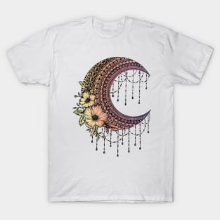 Floral moon chandelier mandala T-Shirt